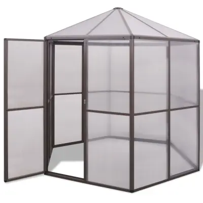 vidaXL Rastlinjak iz aluminija 240x211x232 cm