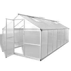 vidaXL Rastlinjak okrepljeni aluminij 10,53 m²