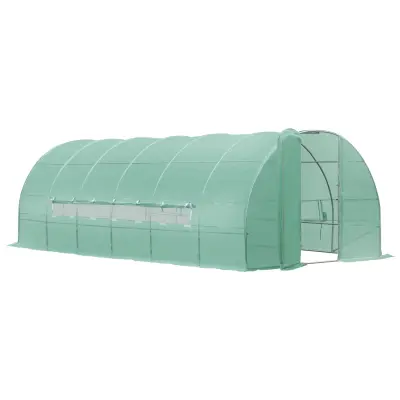 Outsunny Tunelski vrtni rastlinjak za gojenje rastlin iz PE 600 × 300 × 200 cm