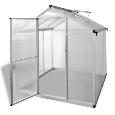 vidaXL Rastlinjak okrepljeni aluminij 3,46 m²
