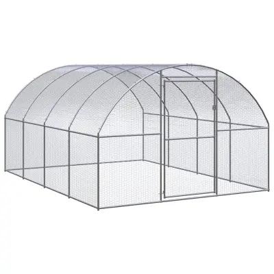 vidaXL Zunanji kokošnjak 3x4x2 m pocinkano jeklo