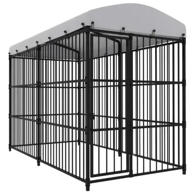 vidaXL Zunanji pasji boks s streho 300x150x210 cm