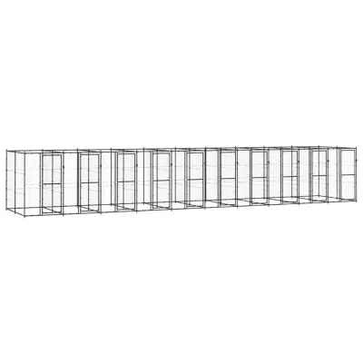 vidaXL Zunanji pasji boks jeklo 24,2 m²