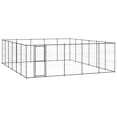 vidaXL Zunanji pasji boks jeklo 36,3 m²