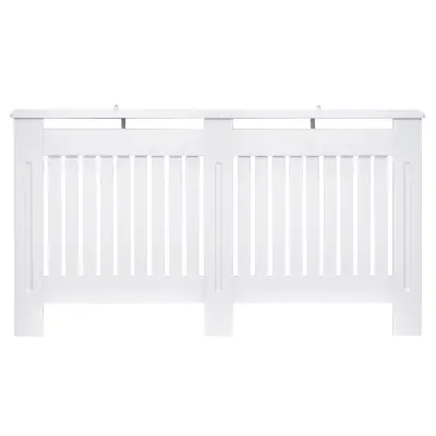 HOMCOM Leseni pokrov za radiator iz MDF 152 x 19 x 81 cm, beli