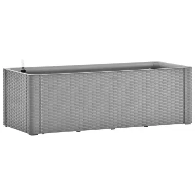 vidaXL Visoka greda z zalivalnim sistemom siva 100x43x33 cm