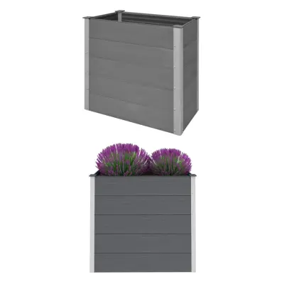 vidaXL Visoka greda WPC 100x50x91 cm siva