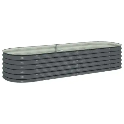 vidaXL Visoka greda 240x80x44 cm pocinkano jeklo siva