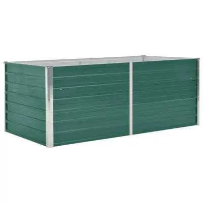 vidaXL Dvignjeno cvetlično korito 160x80x45cm pocinkano jeklo zeleno
