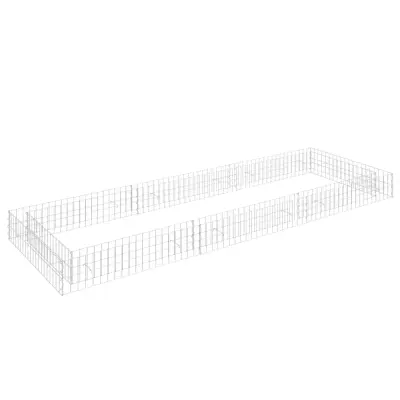 vidaXL Visoka greda gabion pocinkano jeklo 300x100x20 cm