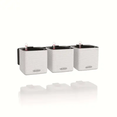 LECHUZA Cvetlična korita 3 kosi Green Wall Home Kit bela