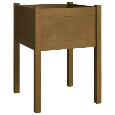 vidaXL Vrtno cvetlično korito medeno rjavo 50x50x70 cm trdna borovina
