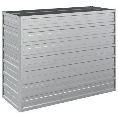 vidaXL Visoka greda 100x40x77 cm pocinkano jeklo srebrna