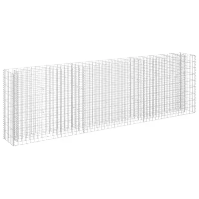 vidaXL Visoka greda gabion pocinkano jeklo 270x30x90 cm
