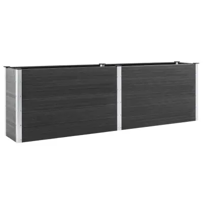 vidaXL Visoka greda 200x100x91 cm WPC siva