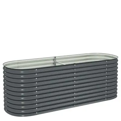 vidaXL Visoka greda 240x80x81 cm pocinkano jeklo siva