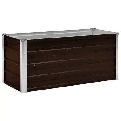 vidaXL Visoka greda rjava 100x40x45 cm pocinkano jeklo