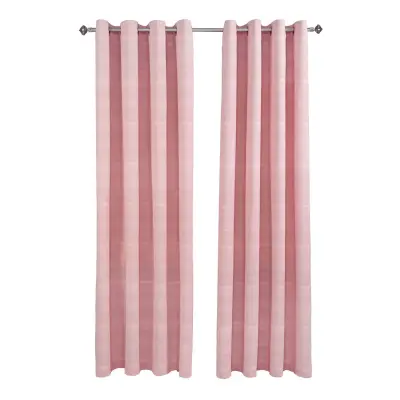 Homescapes Bombažne zavese Rajput z rebri v roza barvi, par, 137x137 cm