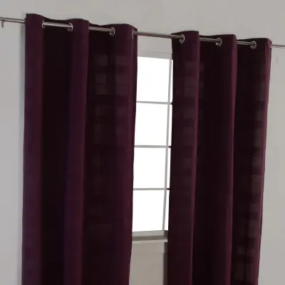 Homescapes Bombažne zavese Rajput Ribbed Purple, par, 165x229 cm Kapljice