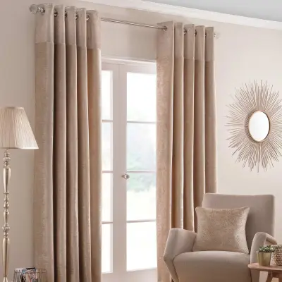 Homescapes Champagne Nova Eyelet zavese par 229x137 cm