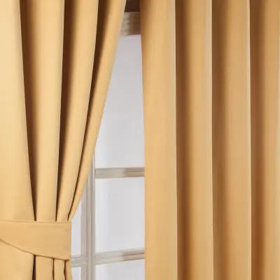 Homescapes Rumene Herringbone Chevron Blackout zavese Par Eyelet Style, 229x183 cm