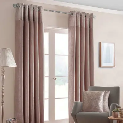 Homescapes Blush Pink Nova Eyelet zavese par 168x183cm