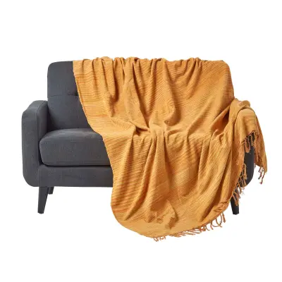 Homescapes Prevleka za posteljo in kavč iz bombažne šenile Tie Dye Rust, 150x200 cm