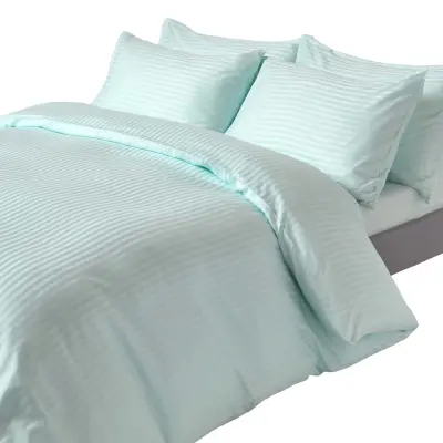 Homescapes Modra prevleka in prevleke za blazine iz egiptovskega bombaža, 330 niti, 230x220 cm