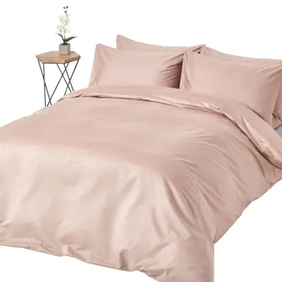Homescapes Mink Beige prevleka za odejo iz egipčanskega bombaža z vzglavniki, 1000 niti, 260x220 cm