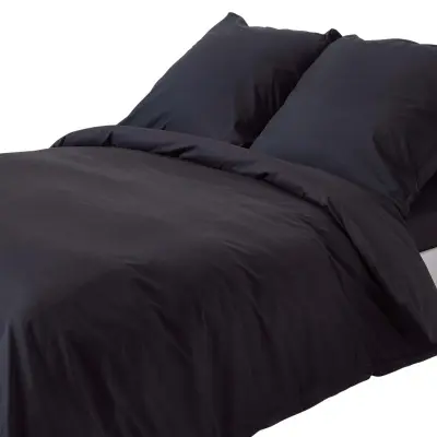 Homescapes črna garnitura prevlek iz egipčanskega bombaža, 200 niti, 155x200 cm
