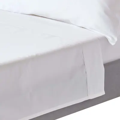 Homescapes Belo ravno pregrinjalo iz organskega bombaža s 400 nitmi, 230x255 cm
