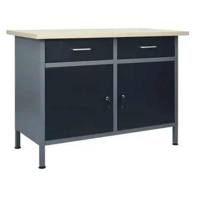 vidaXL Delovna miza črna 120x60x85 cm jeklo