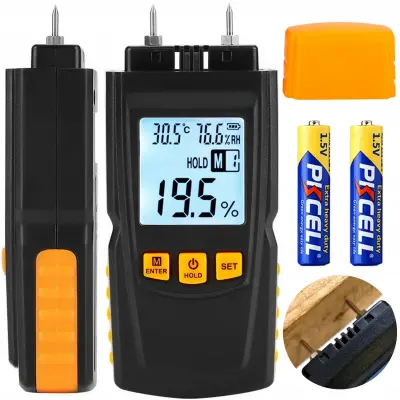 Digitalni LCD merilnik vlage v lesu in drugih materialih osvetljen vlagomer