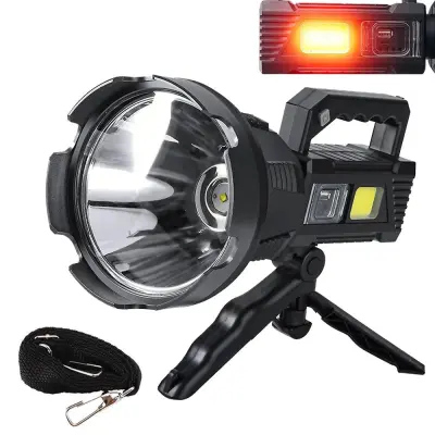 Aku. polnilna 100W LED CREE XHP50 COB reflektorska ročna svetilka USB powerbank + stativ