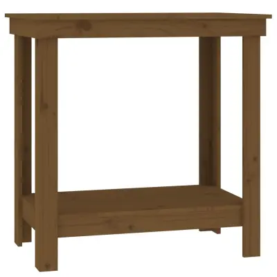 vidaXL Delovna miza medeno rjava 80x50x80 cm trdna borovina