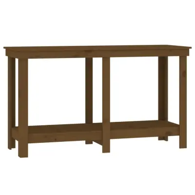 vidaXL Delovna miza medeno rjava 140x50x80 cm trdna borovina