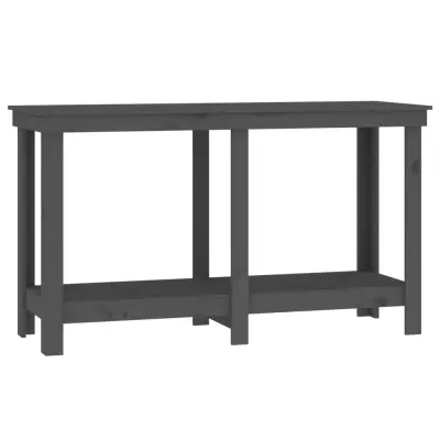 vidaXL Delovna miza siva 140x50x80 cm trdna borovina