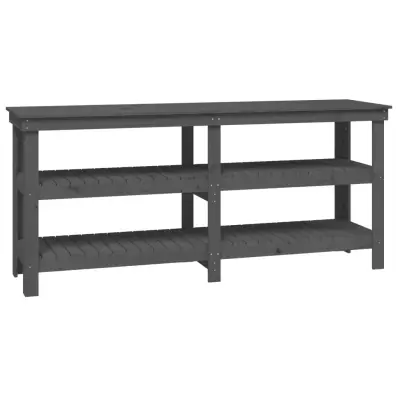 vidaXL Delovna miza siva 181x50x80 cm trdna borovina