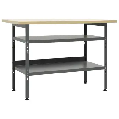vidaXL Delovna miza siva 120x60x85 cm jeklo