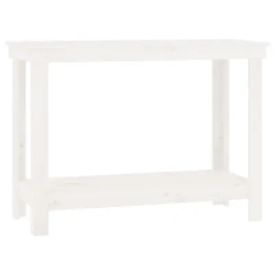 vidaXL Delovna miza bela 110x50x80 cm trdna borovina