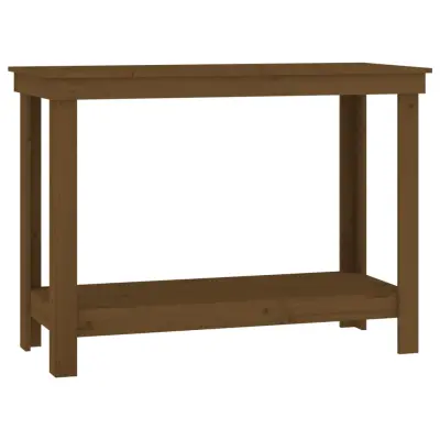 vidaXL Delovna miza medeno rjava 110x50x80 cm trdna borovina