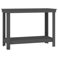 vidaXL Delovna miza siva 110x50x80 cm trdna borovina
