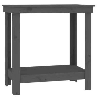 vidaXL Delovna miza siva 80x50x80 cm trdna borovina