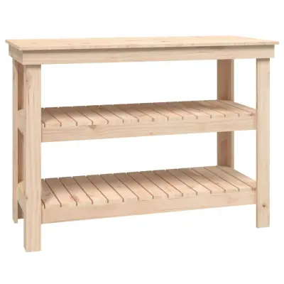 vidaXL Delovna miza 110,5x50x80 cm trdna borovina