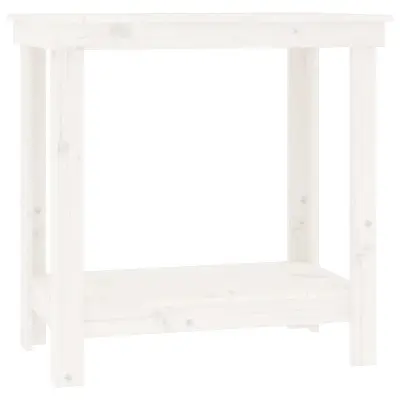 vidaXL Delovna miza bela 80x50x80 cm trdna borovina