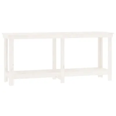 vidaXL Delovna miza bela 180x50x80 cm trdna borovina