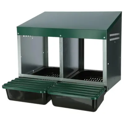 Kerbl Dvojno gnezdišče za kokoši 53x52x43,5 cm iz plastike zeleno