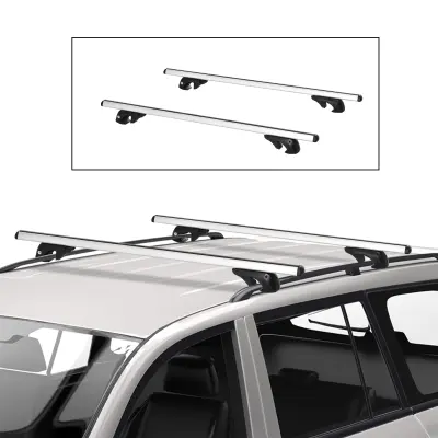 HOMCOM Strešni nosilci za avtomobile s ključavnico in ključem, strešni nosilci iz aluminijaste zlitine 123,5 cm, max. 75 kg