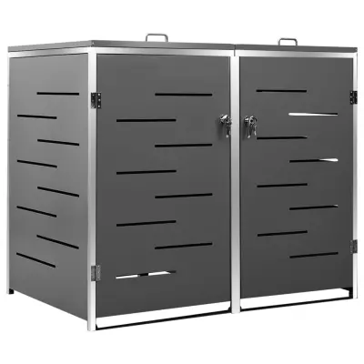 vidaXL Dvojna lopa za smetnjak 138x77,5x112,5 cm nerjaveče jeklo