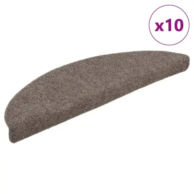 vidaXL Samolepilne preproge za stopnice 10 kosov bež 56x17x3 cm